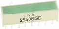 KB-2550SGD, светодиодная полоса зеленая 20x5мм 70мКд